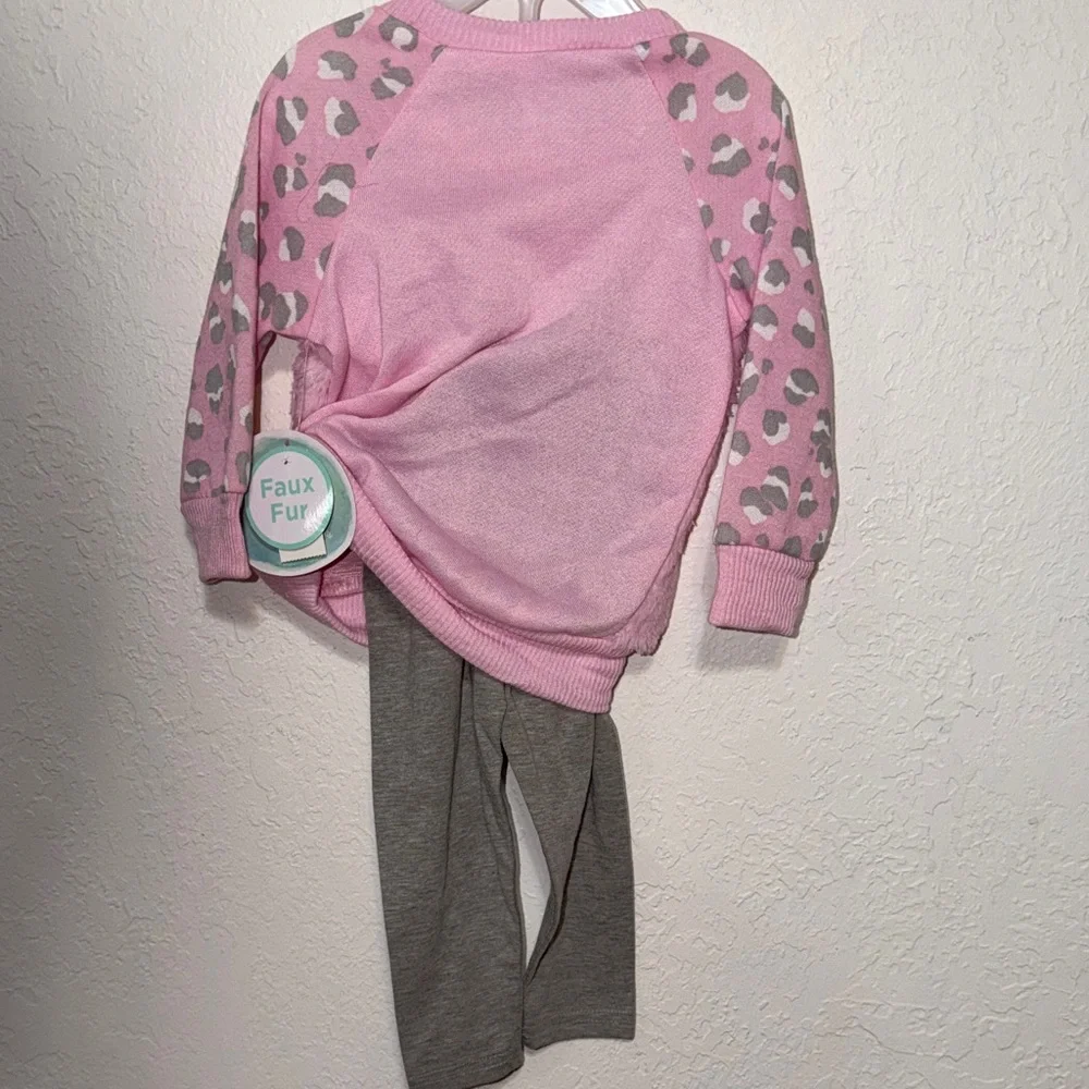 Nannette Pink Cat Face Sweater with Gray‎ Accents